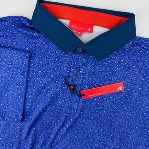 Redvanly Belmont Golf Polo Mens XL Olympic Blue Floral Print Shirt Short Sleeve